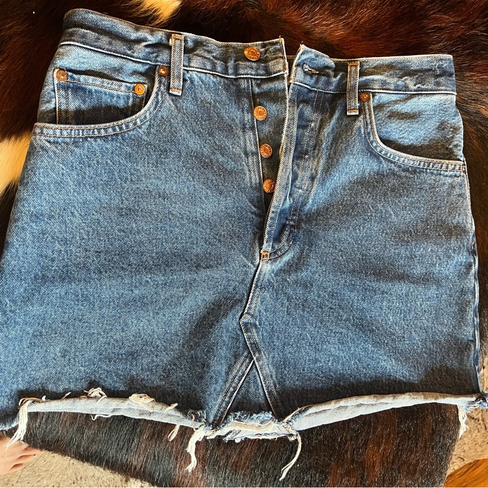 Agolde Demin Asymmetrical mini Skirt